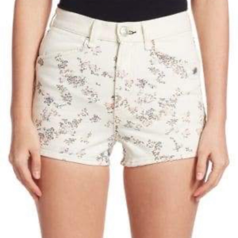 Rag & Bone Ellie Floral Denim Shorts